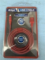 10 ft. Iphone Charging cord Red