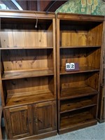 Pair Wooden Bookcases