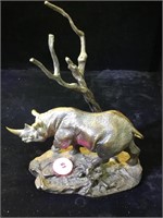 Franklin Mint Bronze, Rhinoceros, by Don Pollard,