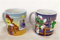 Collectible M&M mugs.