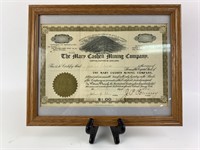 Mary Cashen Mining Co Stock Certificate 1900