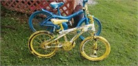 two childrens bikes