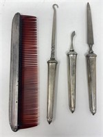 Antique Sterling Handled Vanity Tools