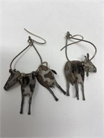 VTG Sterling Silver Cow Earrings