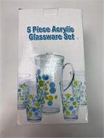 5 Piece Acrylic Glassware Set