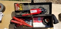 Misc electrical components and tools w/ tool box