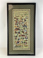 Framed Oriental Silk Embroidery Stitch Art