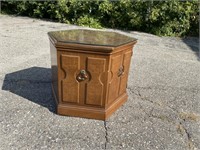 Vintage Glass Top End Table