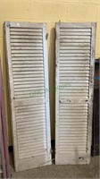 Pair matched antique window shutters, all solid