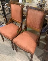 2 matched Victorian side chairs, with front