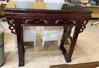 Chinese Consol prayer table, with two drawers,