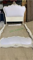 White French provincial full-size bed, headboard