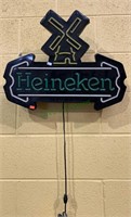 Heineken beer sign, all plastic front, tested and