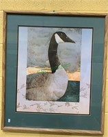 Framed and matted goose print, measures 24 x 28“