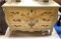 3 drawer Bombay style dresser, handpainted floral