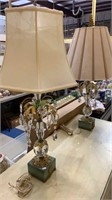 Pair of table lamps, with cut crystals, metal