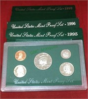 Coins, 1995 1996 1998 proof sets. (1178)