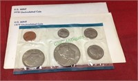 Coins, 1978 1979 mint sets, P and D Mint.(1178)