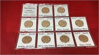 Coins, 10 presidential dollars, uncirculated,