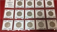 Coins, 14 liberty head V Nickels. 1898\\1912D.