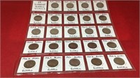 Coins, 24 different buffalo nickels, 1924 through