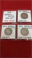 Coins, 1919 buffalo nickel year set, nice