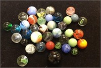 Vintage marbles, different sizes, different