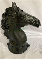 Vintage cast-iron horse head fence post cap