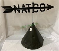 Vintage Natco weathervane on a metal con, with an