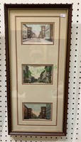 3 framed antique Winchester Virginia postcards,