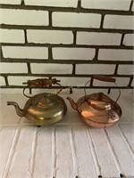 Copper And Brass Tea Pots