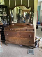 Antique Dresser With Mirror.
