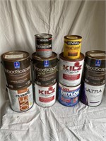 10 Pails Of Paint And Stain.