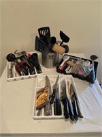 Large Lot Of Utensils, Knifes And Silverware.