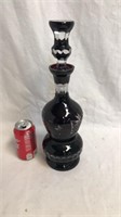 Extra tall cranberry cut to clear decanter
