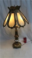 Vintage slag glass lamp