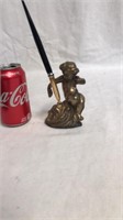 Brass cherub pen holder with a Sheaffer’s or with