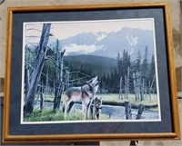 Beautifully Framed And Matted Wolf Artwork