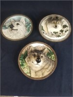 3 3D Native American Style Collector Plates