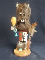 Signed Native American Kachina "Black Wolf"