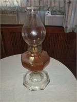 VINTAGE OCTAGON SHAPED OIL LAMP