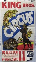 King Bros Marion VA 4 Color Circus Poster