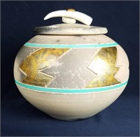 Signed Native American Vase With Lid