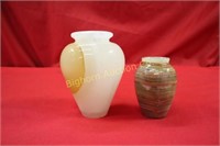 Onyx Small Vases: 2pc lot