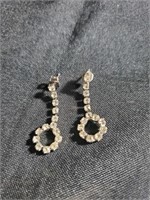 Rhinestone Pierced Earrings