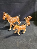 3 Vintage Ceramic Horses