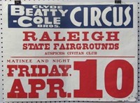 Clyde Beatty Cole Bros Circus Raleigh Fair Grounds