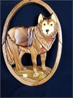 Handmade Wooden Wolf Artwork