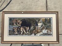 C.J. Conner Double Signed Wolf Artwork