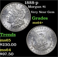 1888-p Morgan $1 Grades Choice+ Unc